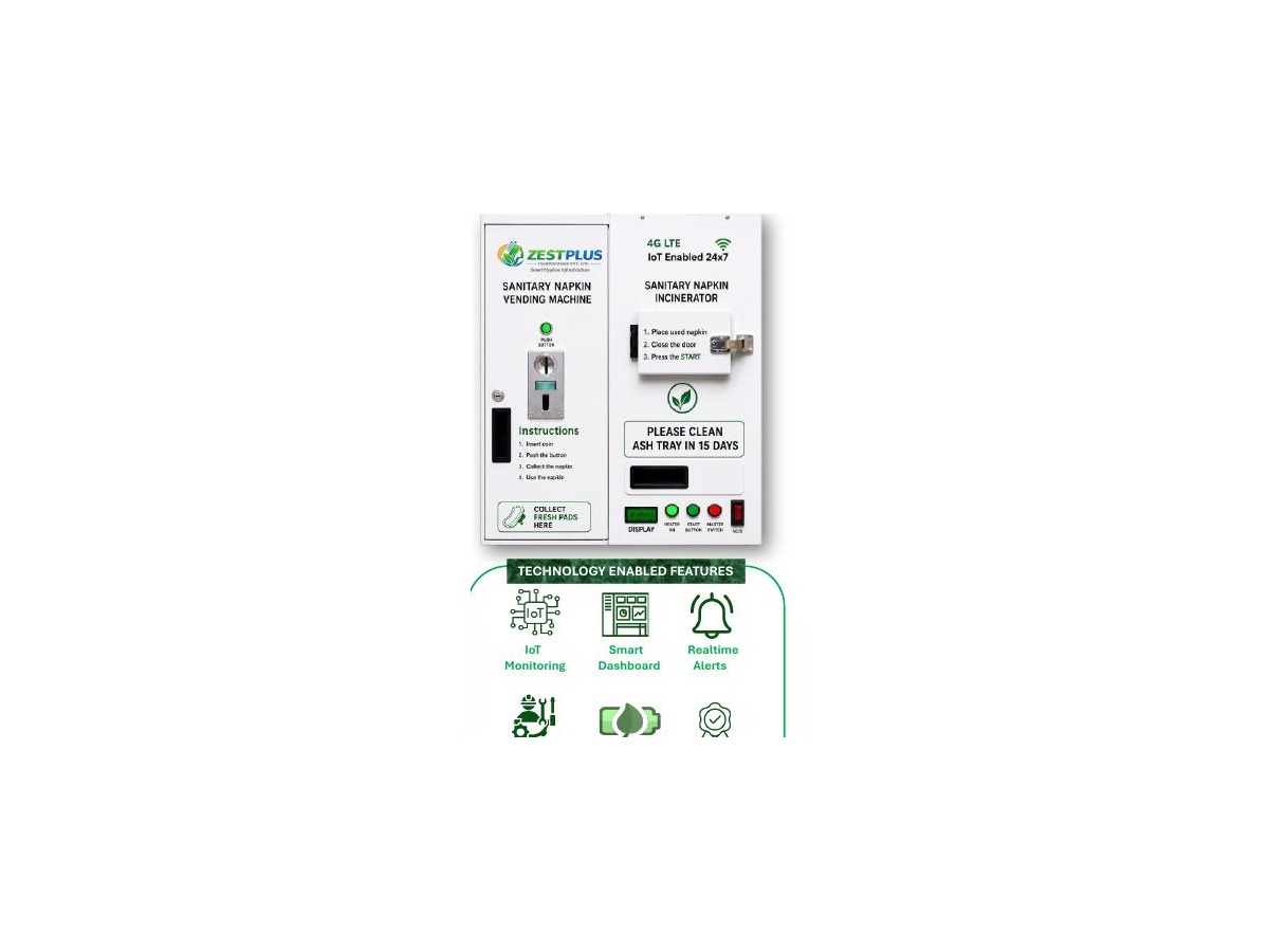 ZESTPLUS IoT enabled combo vending and incinerator machine